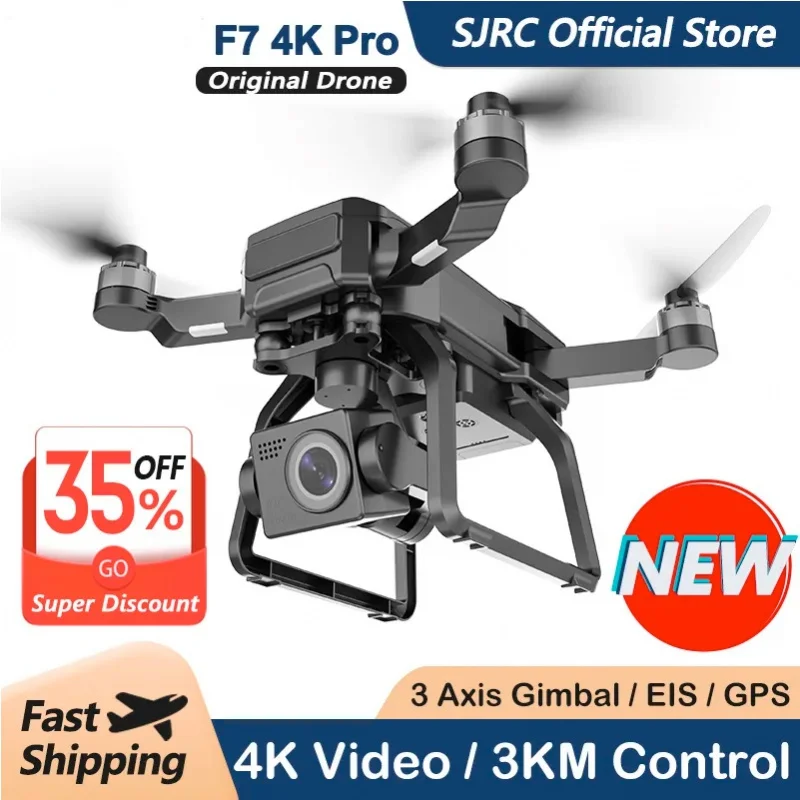 

F7 4K PRO Camera Drone GPS HD 5G WiFi FPV 3KM 3 Axis Gimbal EIS Professional Brushless Quadcopter With Cam RC Foldable Dron