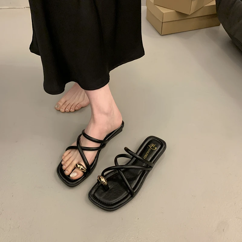 Сандалии на плоской подошве для женщин дизайнерские сандалии во французском