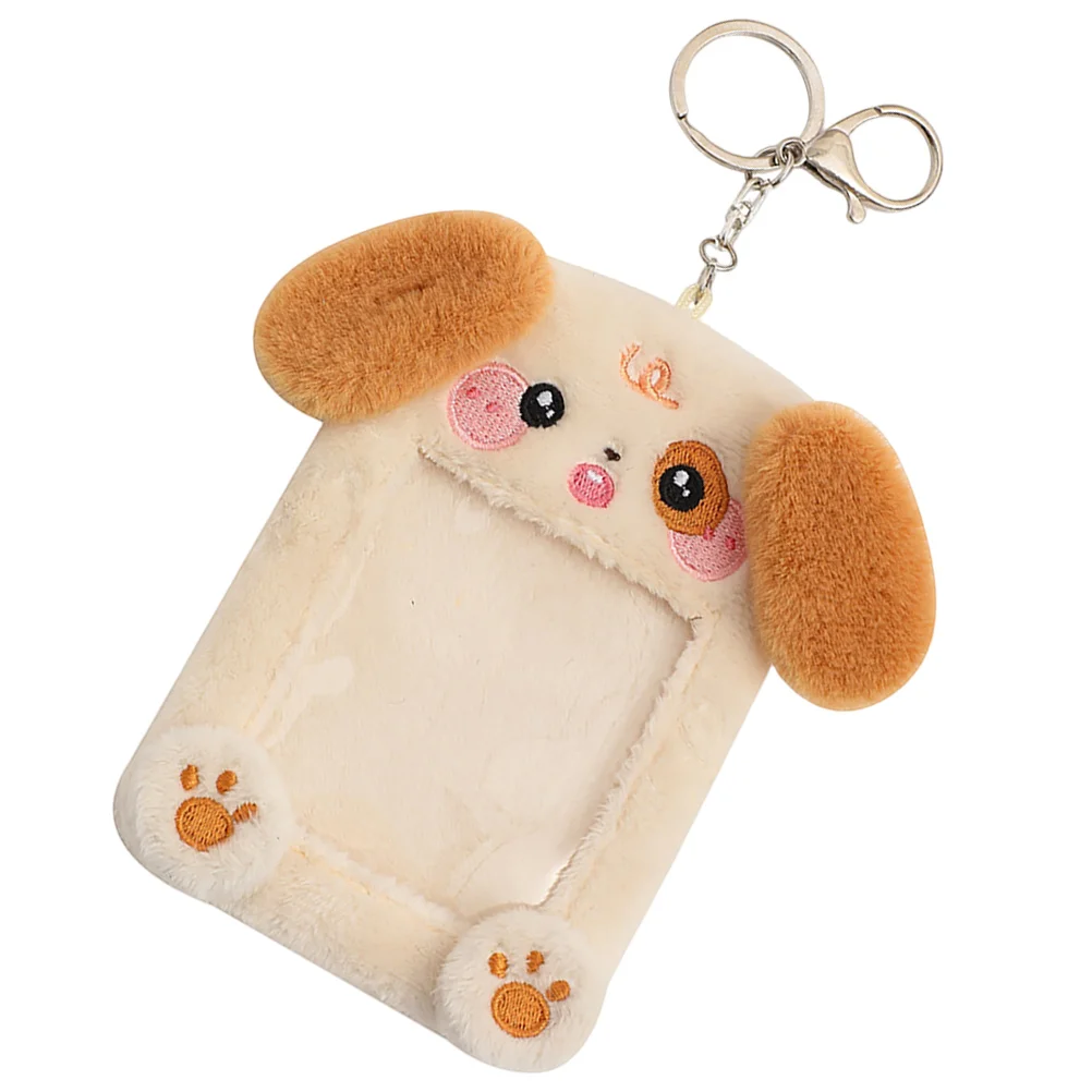 

Plush Photocard Holder Keychain Cartoon Cat Dog Rabbit Idol Id Student Card Credit Card Case Protective Sleeves