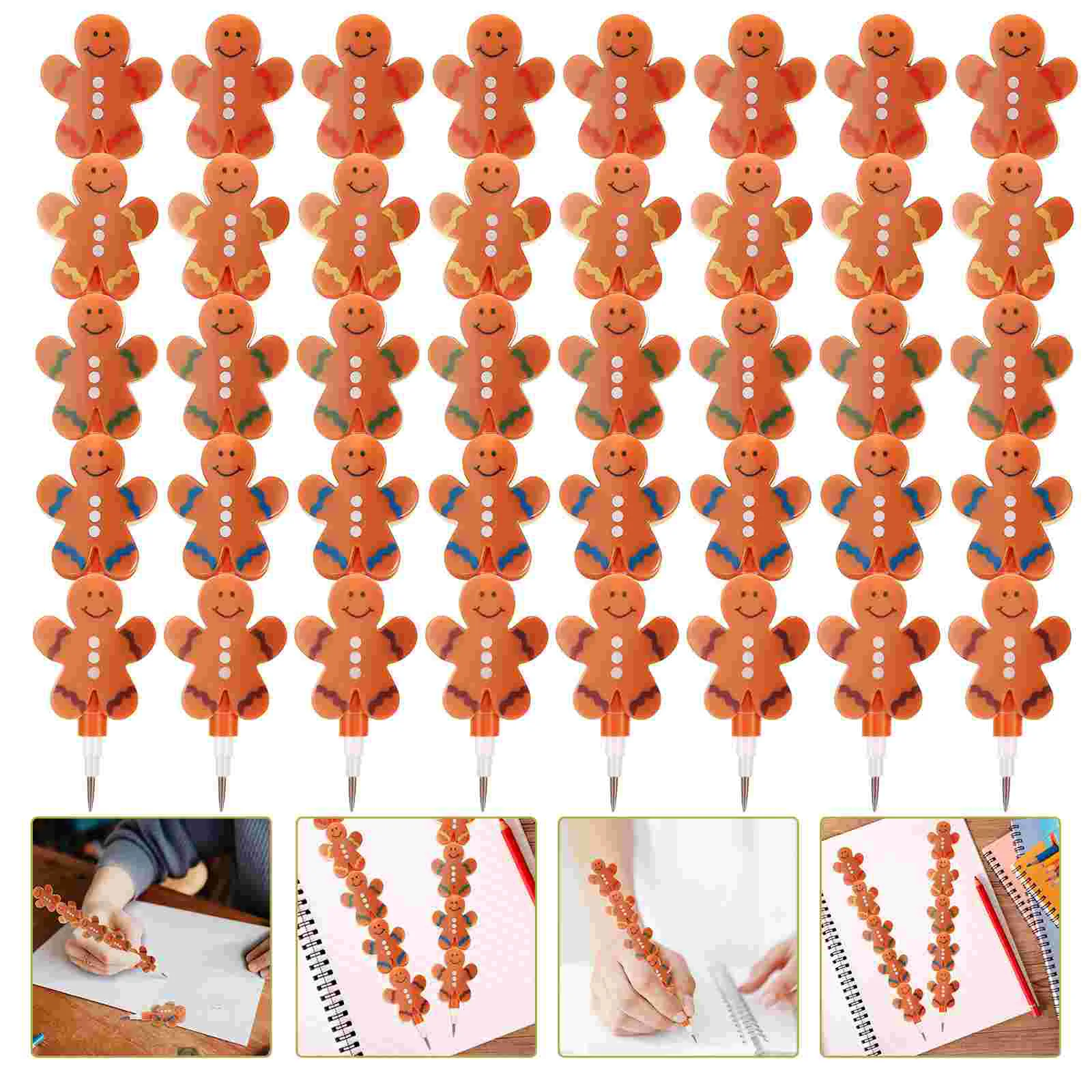 

12 Pcs Gingerbread Man Pencil Cartoon Pencils Lovely Shaped Stacking Kid Kids Stationery for Funny Modeling