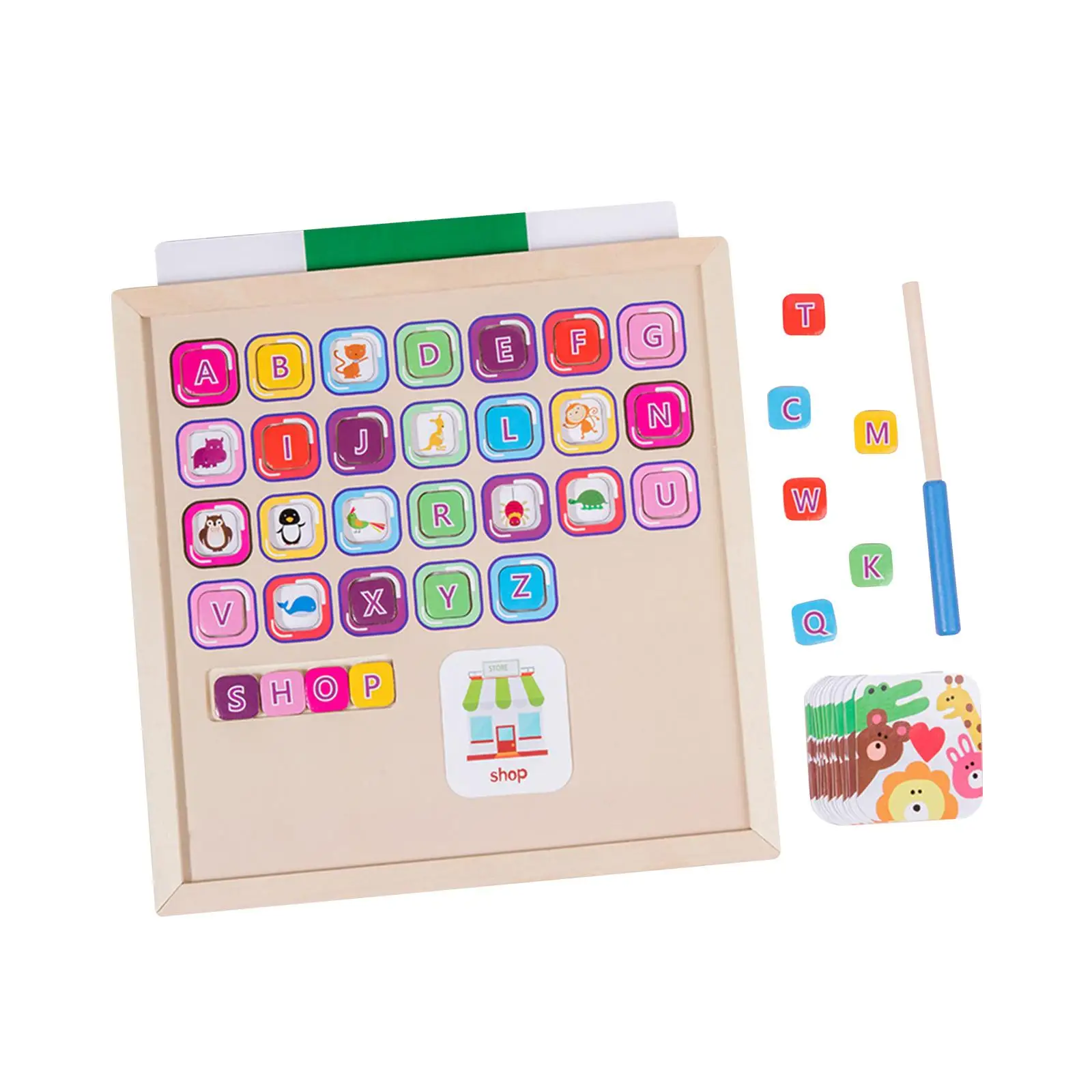 

Wooden 3 4 5 Year Old Kingdergarten Board Toy Early Education Fine Motor Skills Toys Alphabet Spelling Words Matching Board