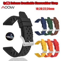 fluoro rubber strap 18202224mm quick release soft sport waterproof breathable men women universal replace watch band bracelet