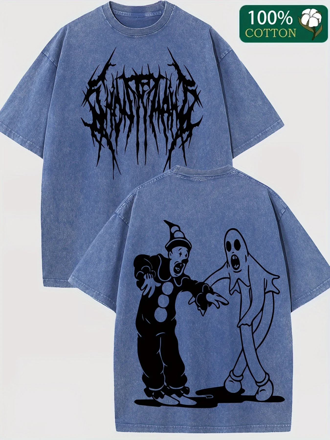 Футболка Ghostmann Clown на Хэллоуин мягкий хлопок двусторонний принт повседневная и