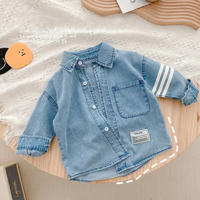 

0-6 Year Old Girls' Denim Coat 2022 Spring And Autumn New Baby Korean Sports TopBaby Girls' Clothes Casual Style Kids Outerwear