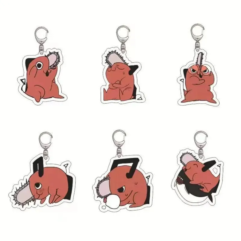 

6styles Chainsaw Man Pochita Cosplay Cute Anime action toys Key Chain Pendant dolls Keychains for Kids Christmas Gifts