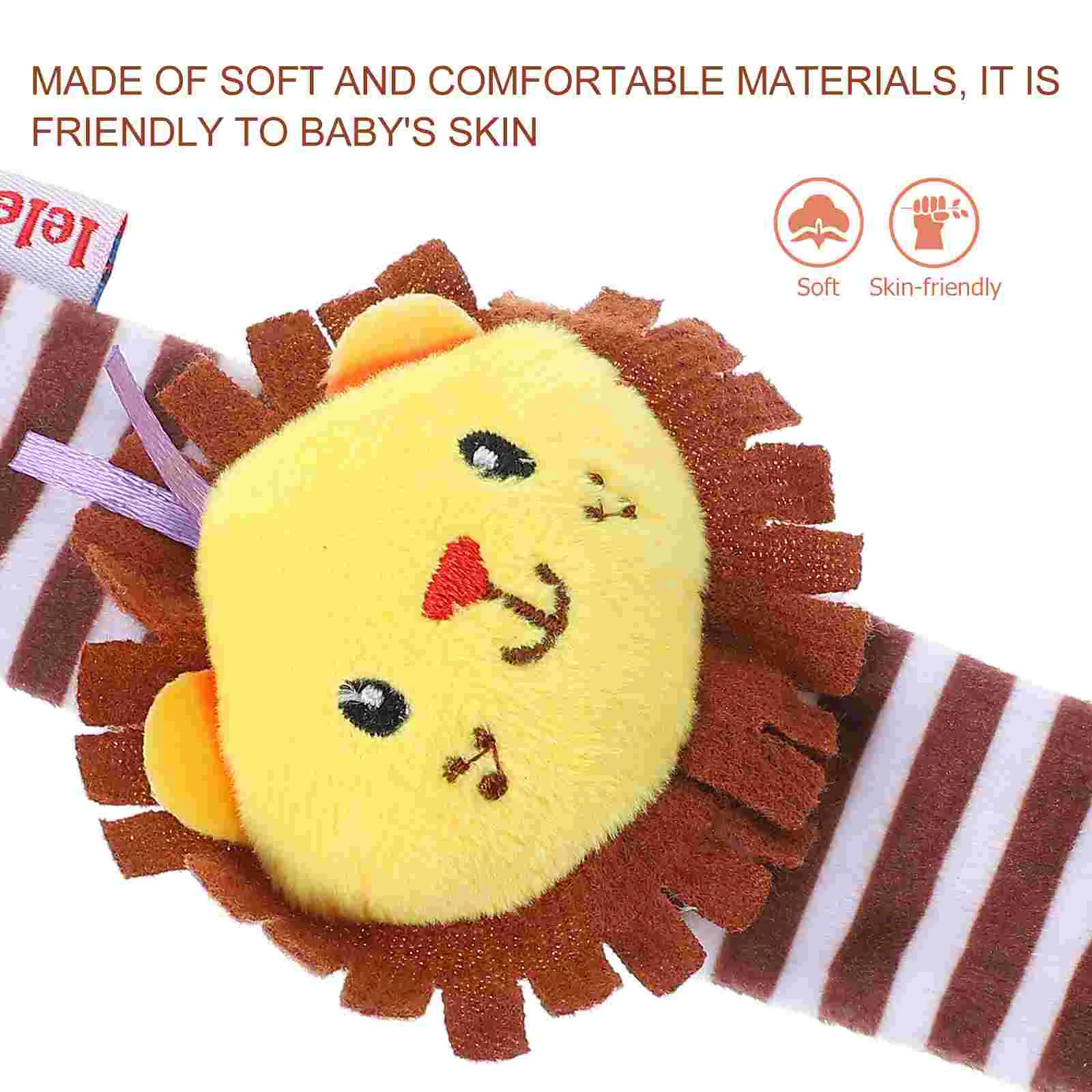 Наручные колокольчики плюшевые мультяшные погремушки животные для развития