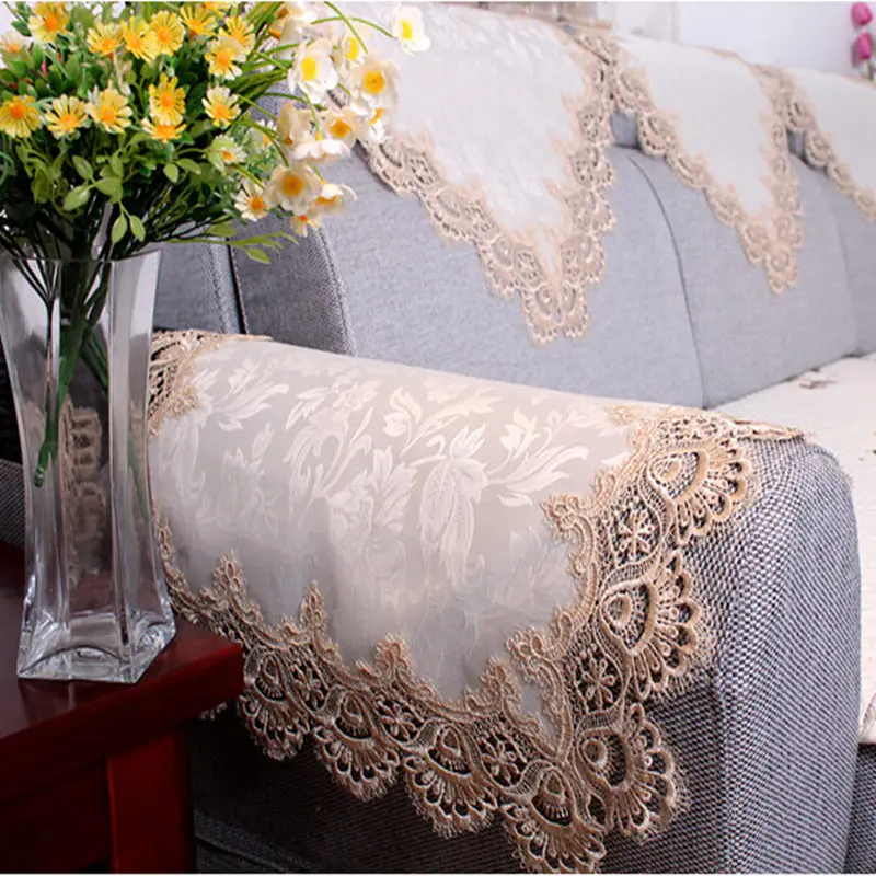 

Elegant European style sofa backrest towel Embroidered sofa armrest towel sectional living room sofa cloth 60x60cm