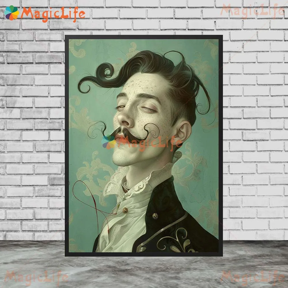 

Картина на холсте "Винтажный причудливый мужчина с усами"