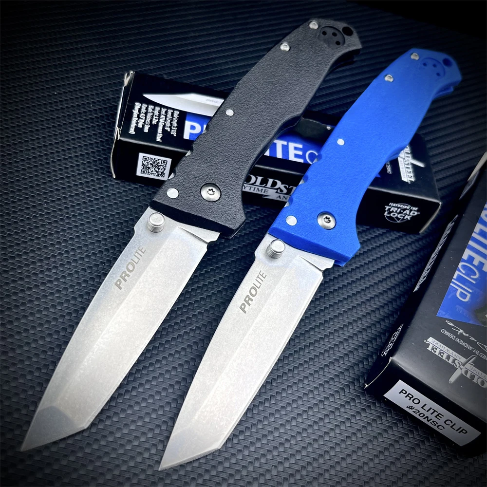 

Cold Steel 20NSCLU 4416 Outdoor Pro Lite Clip Point Folding Pocket Knife EDC G10 Handle Tactical Hunting Knife Cutting Tools