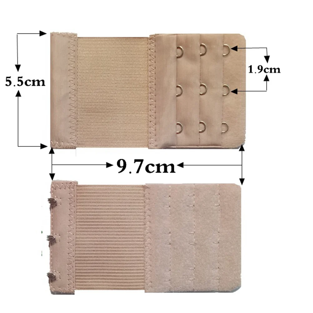 

6 шт., женские удлинители с эластичной пряжкой (2/3 крючков, черный, абрикосовый, белый)
