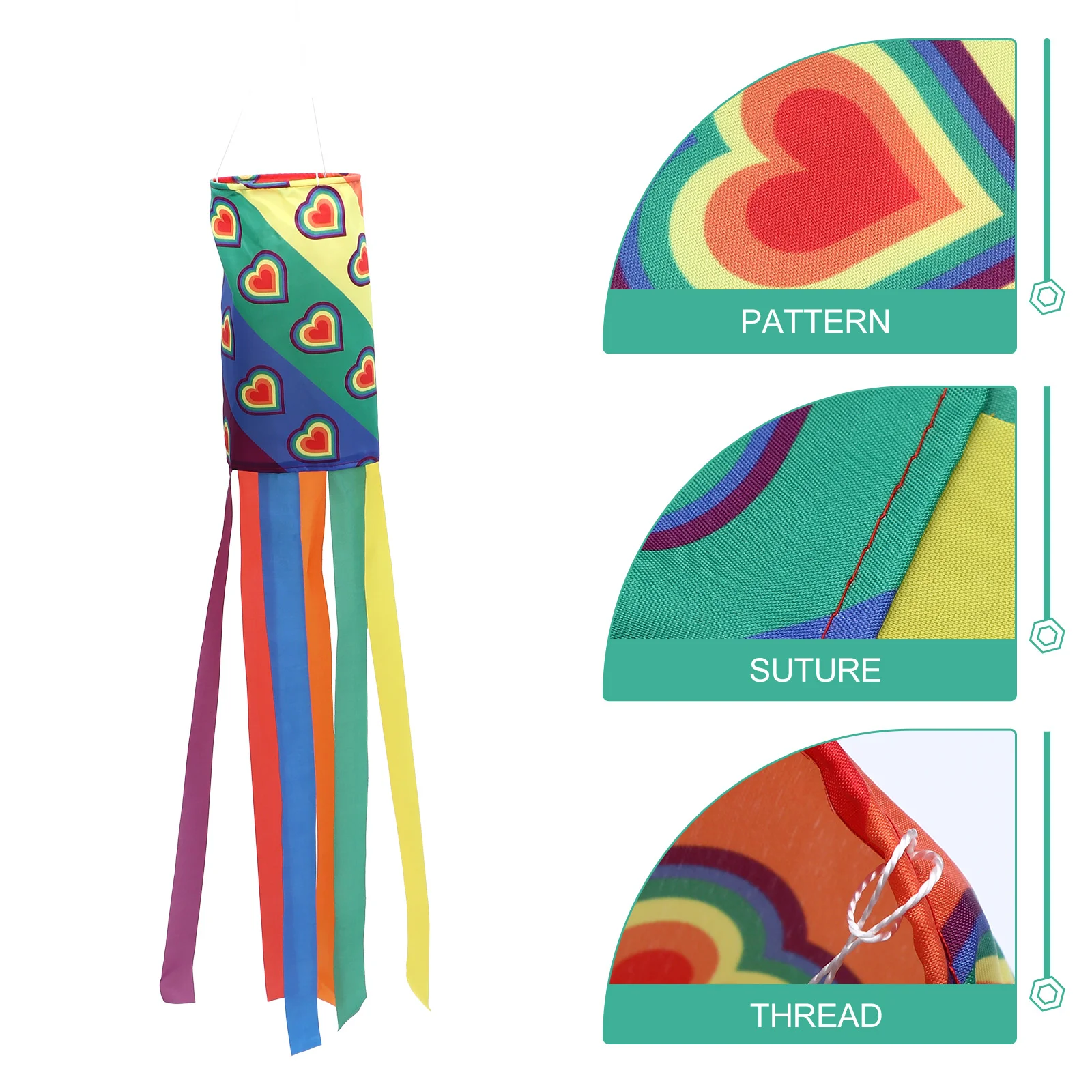 Радужная колонна Windsock Фен для волос Подвесное украшение Полиэстер Открытый двор