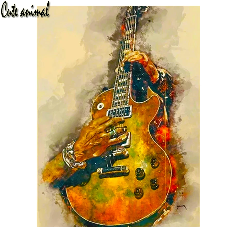

Набор для алмазной вышивки стразы, алмазная 5D мозаика с изображением гитары, музыкальный инструмент, домашний декор