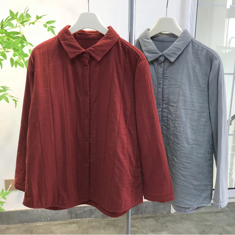 Зимний простой утолщенный утягивающий стеганый хлопковый кардиган с толстым