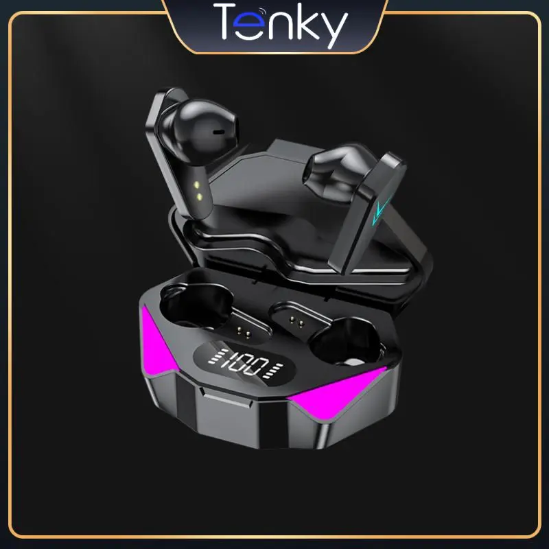 

With Charging Box Waterpfoof 5.0 Earphones Stereo Wireless Headphones Low Latency Gaming Earbuds Tws Headset