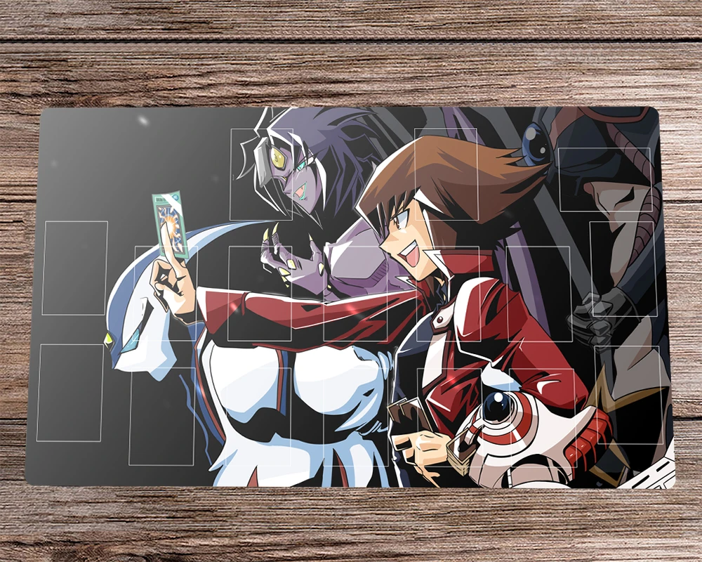 

YuGiOh Duel Playmat Jaden Yuki TCG CCG Mat Trading Card Game Mat Rubber Mouse Pad Desk Table Mat Mousepad Free Bag 60x35cm