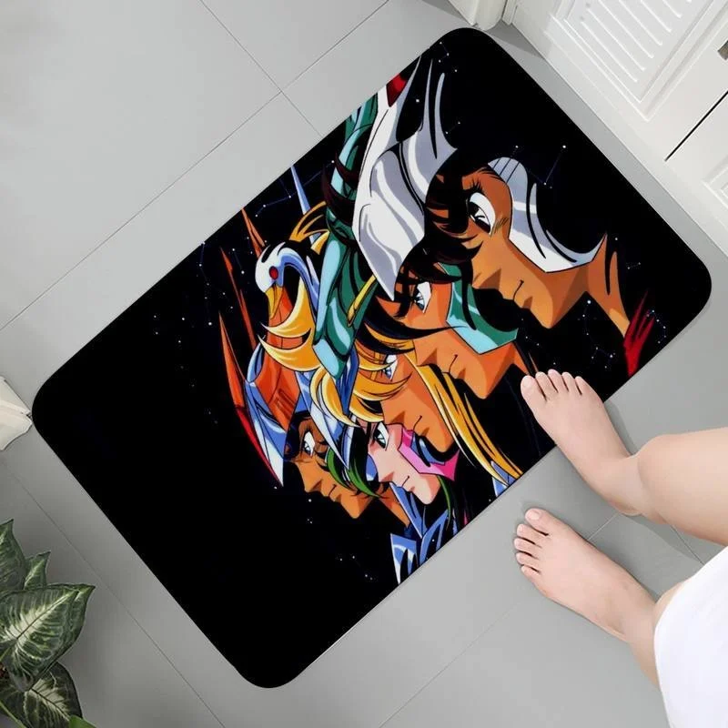 

Anime Bath Doormat Mat Entrance Kitchen Soft Carpet Flannel Rug Memory Foam Anime Saint Seiya Parlor Mat Area Rugs Mat bedside