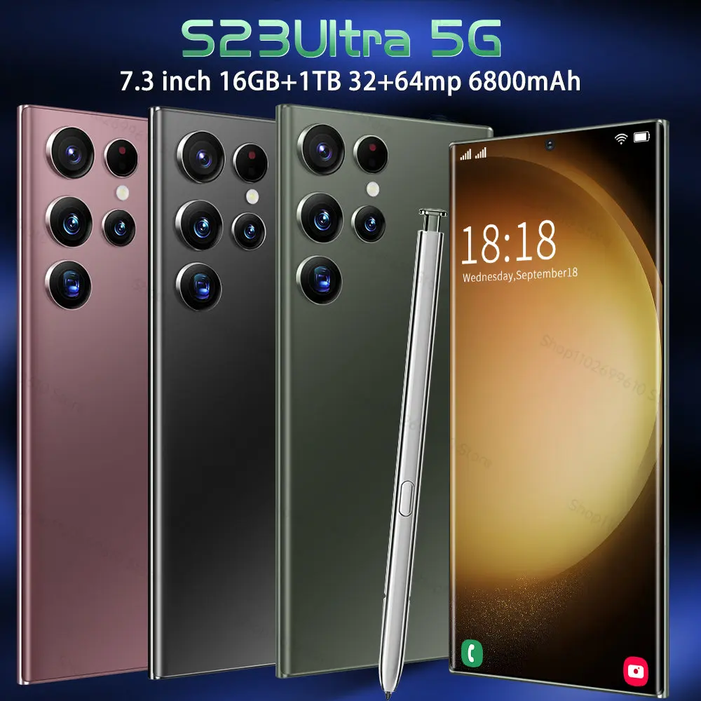

S22 Ultra Smartphone Original 7.3 inch 16GB+1TB Android Mobile Phones Unlocked 8000mAh 48MP+100MP 5G Network Cellphone Celular