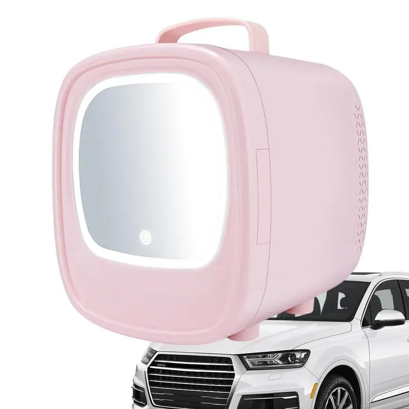 

Skincare Fridge With LED Mirror 6L Portable Cosmetic Makeup Refrigerator With Mirror Door Skin Care Cosmetic Makeup Refrigerator