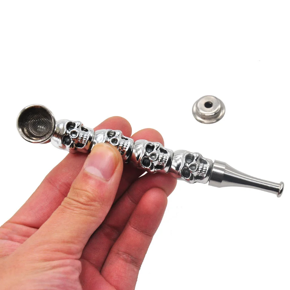 

Ghost Skull Metal Pipe With Removable Cover Skull Zinc Alloy Tube Metal Tube Cigarette Accessories