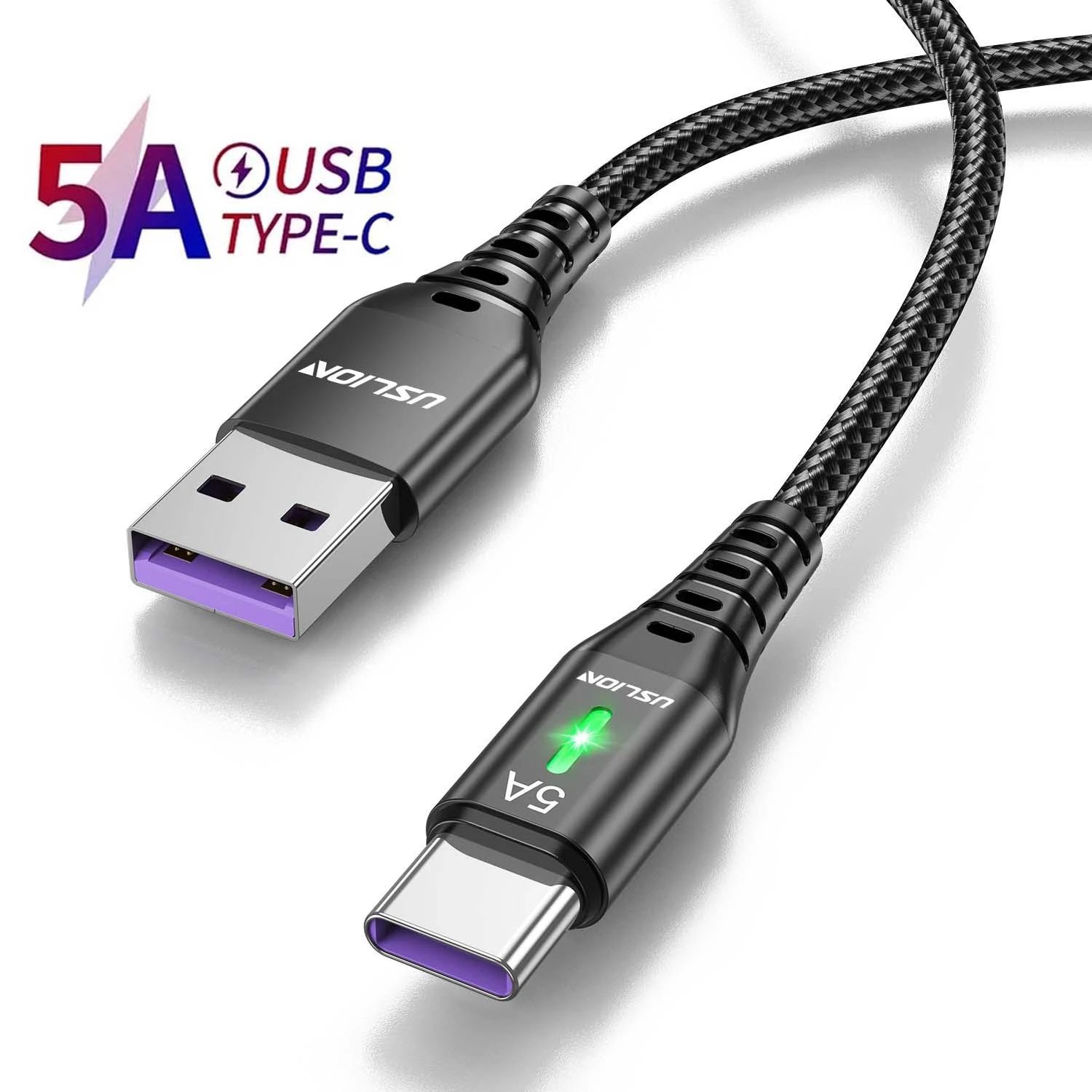 

5A USB Type C Cable Mobile Phone Fast Charging Data Cord For Samsung S22 Xiaomi 12 Pro Poco F3 X4 GT Oneplus 10 Realme 3M