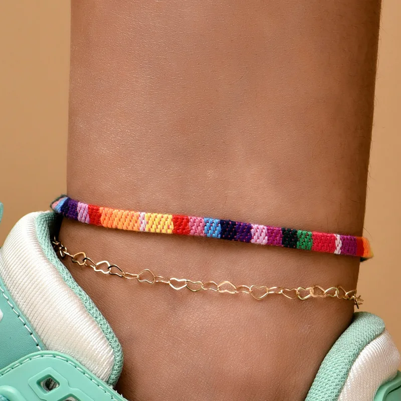 

Creative Colorful Rope Anklets Bohemia Foot Accessories for Women Summer Beach ankle