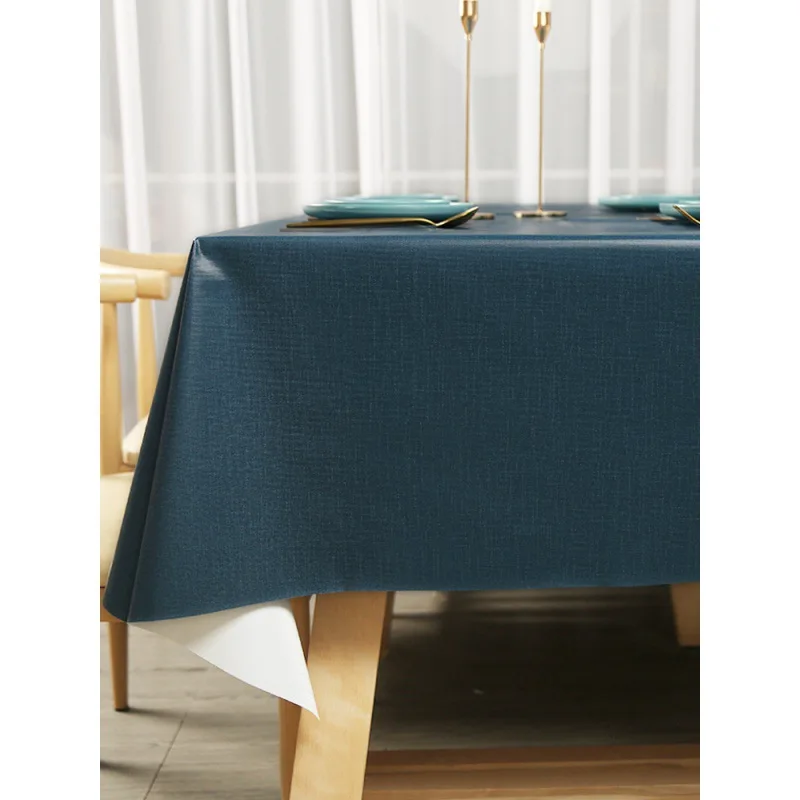 

Tablecloth pure color waterproof and oil disposable rectangular table cloth new PVC table mat_AN2731