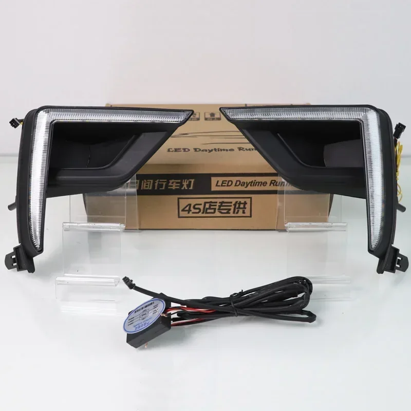 Автомобильные светодиодные дневные фонари DRL для Toyota Prado 150 FJ150 LC150 2018 2019 желтый