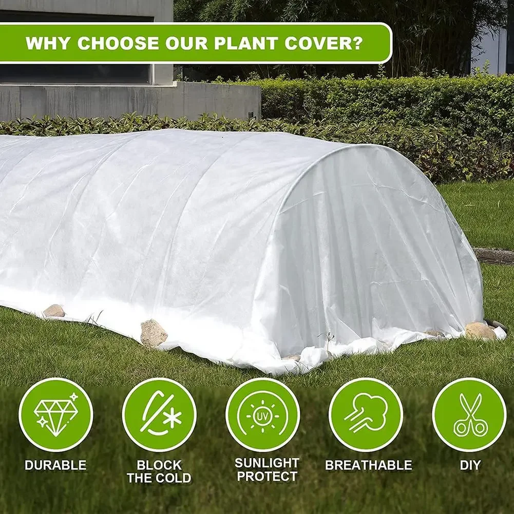 

NEW2023 1.5x10m Plant Protective Cover Cloth Non-woven Frost-proof Cover Cloth Plant Cover Winter Heat Preservation