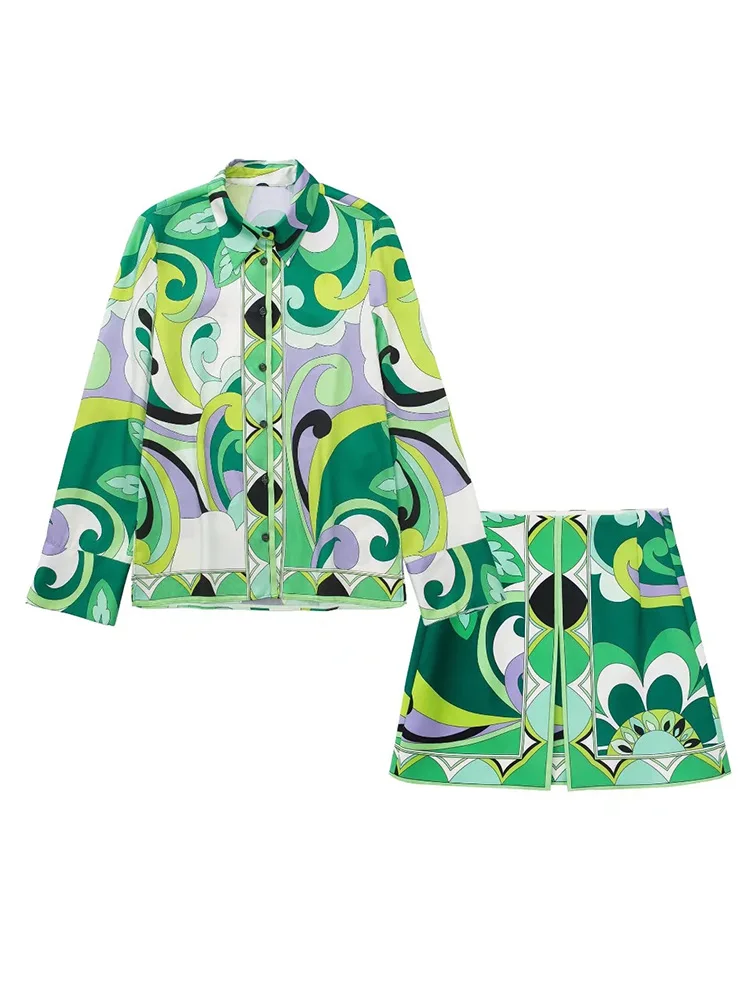 

Xikom женский весенний комплект из двух предметов с цветочным принтом 2022 юбка брюки модный элегантный женский комплект из 2 предметов Повседневный свободный шикарный