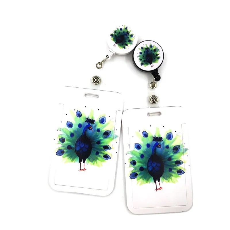 

Красивый элегантный милый чехол для карт с изображением пера пейсо зажим шнурок выдвижной значок медсестры держатель для ID карты значок аксессуар