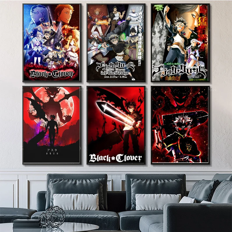 

Black Clover Poster Anime Posters Sticky HD Quality Poster Wall Art Painting Study Wall Decor