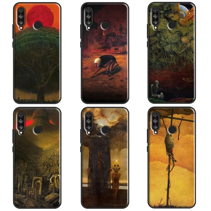 Чехол Zdzislaw Beksinski Art для Huawei Nova 10 SE 9 5T 12s 12i 11i Y91 Y90 Y60 Y70 Y72 Y61 P20 P30 P40 Lite P60 Pro