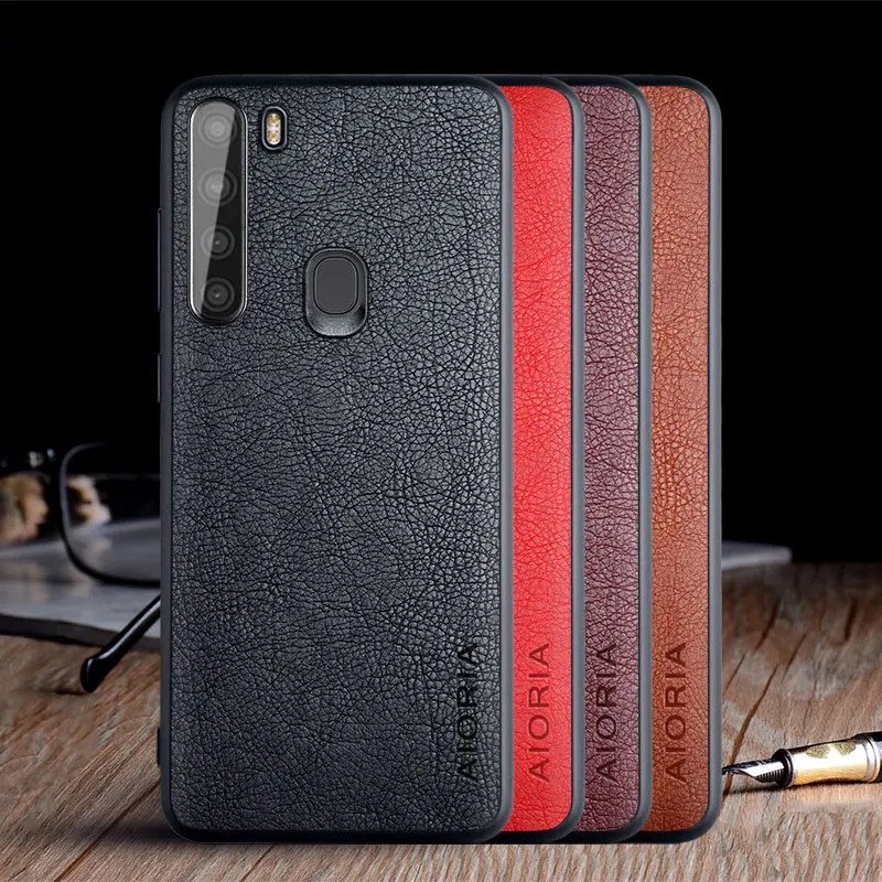 

Case for Samsung Galaxy A21 funda luxury Vintage Leather skin coque phone soft cover for samsung galaxy a21 case