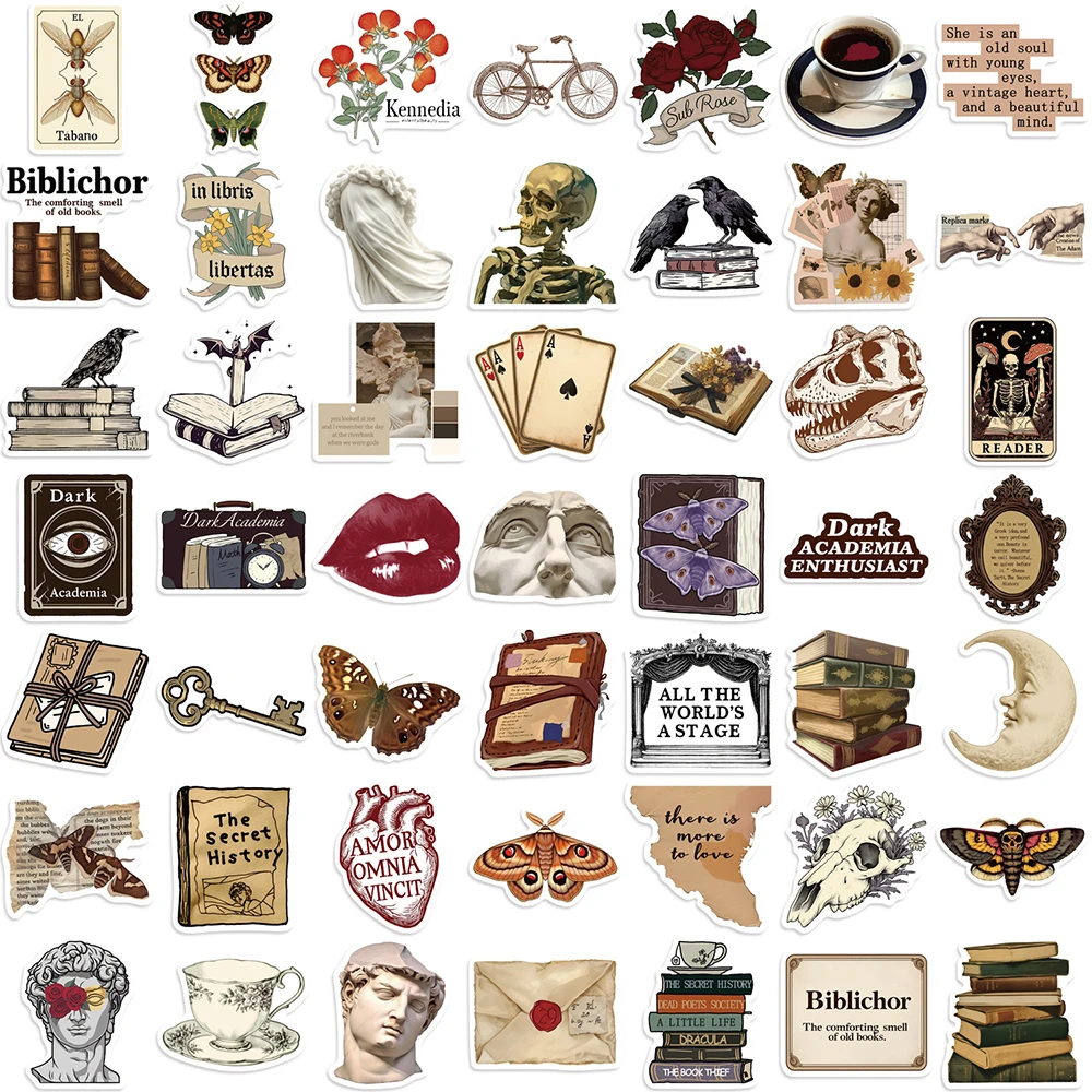 10/30/50 шт. Темные академические наклейки с граффити Ретро Эстетические Украшения