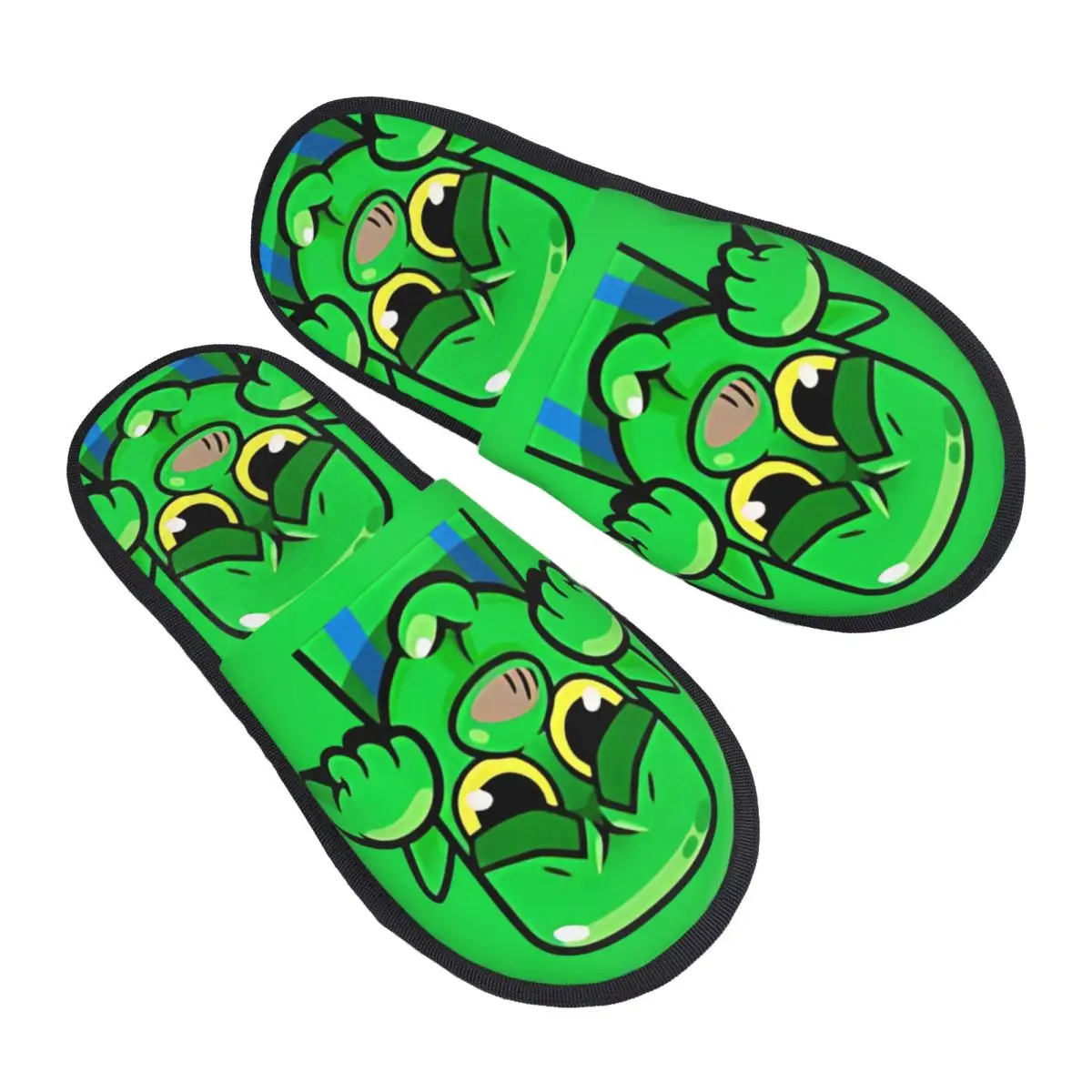 Фото Зимние тапочки Mimimi, Goblin Emote Clashh Game Royaled Merch, домашние меховые тапочки, шлепанцы для гостиной, уютные противоскользящие шлепанцы №1