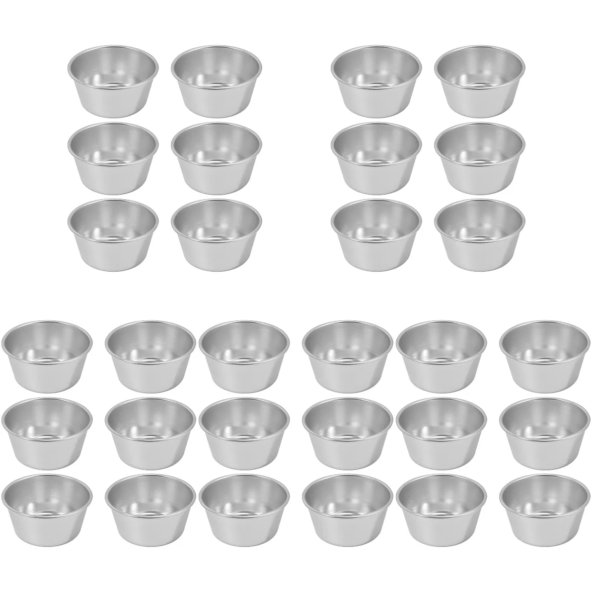 

30 Pcs Cup Round Bread Pudding Mold Pudding Tools Non-stick Muffin Cups for Home Friends Bakery
