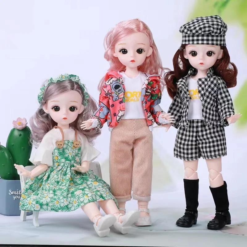 

New 1/6 BJD Doll 30 CM Ball Jointed With Fashion Clothes Cute Madeup Doll DIY Dress Up Accessories Valentines Day Gifts For Kids