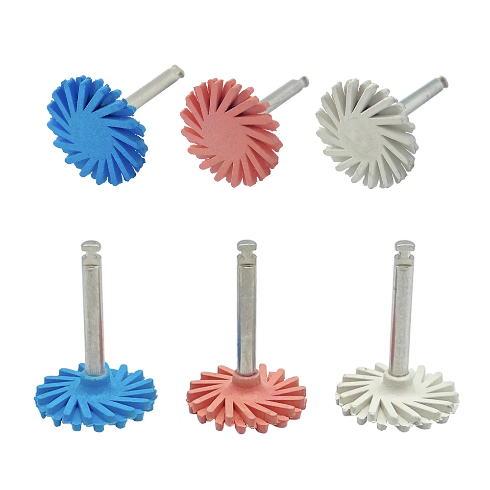 WELL CK 6/12/18pcs DENTAL Rubber Polisher Composite RA Disc Kit Resin Polishing Electric Motor Pressure Wheel Spiral Brush Burs