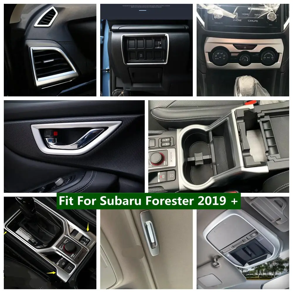 

Matte Interior Head / Reading Ligths / Gear Shift / Air AC Outlet Vent / Cup Holder Cover Trim For Subaru Forester 2019 - 2023