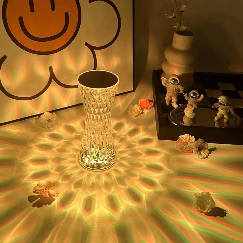 

Популярная атмосферная лампа Tiktok для спальни, прикроватные простые светильники со стразами, Необычные перезаряжаемые настольные лампы