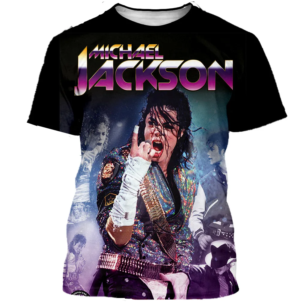 

Michael Jackson Crew Neck T-Shirt Classic 3D Printing Polyester T-Shirt Men's Street Alternative T-Shirt Hip Hop Clothing
