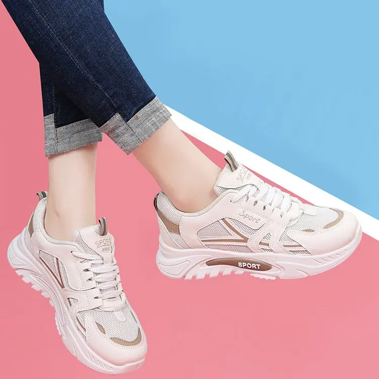 2023 spring new single shoe women's shoes mesh shoes round toe flats