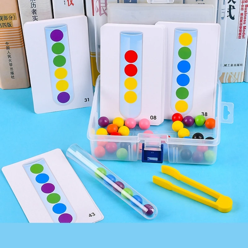 

1Set Wooden Play Set Game Toddler Montessori Educational Clip Ball Test Tube Toy Early Learning Jigsaw Toy Teaching Aid