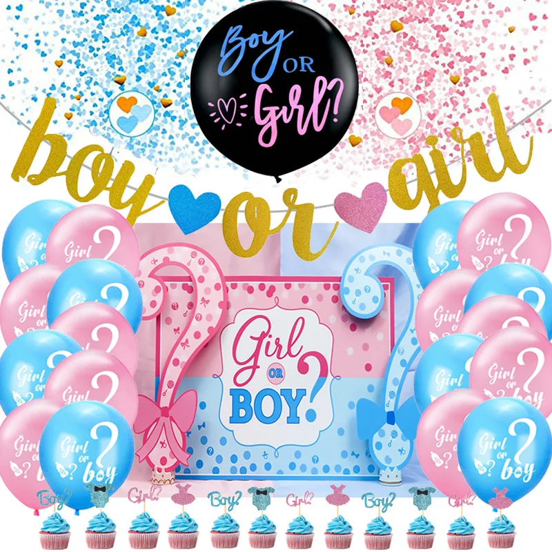 

Gender Reveal Decorations Boys Or Girls Gender Reveal Party Supplies Kit Inclouding Gender Reveal Balloon Pink And Blue