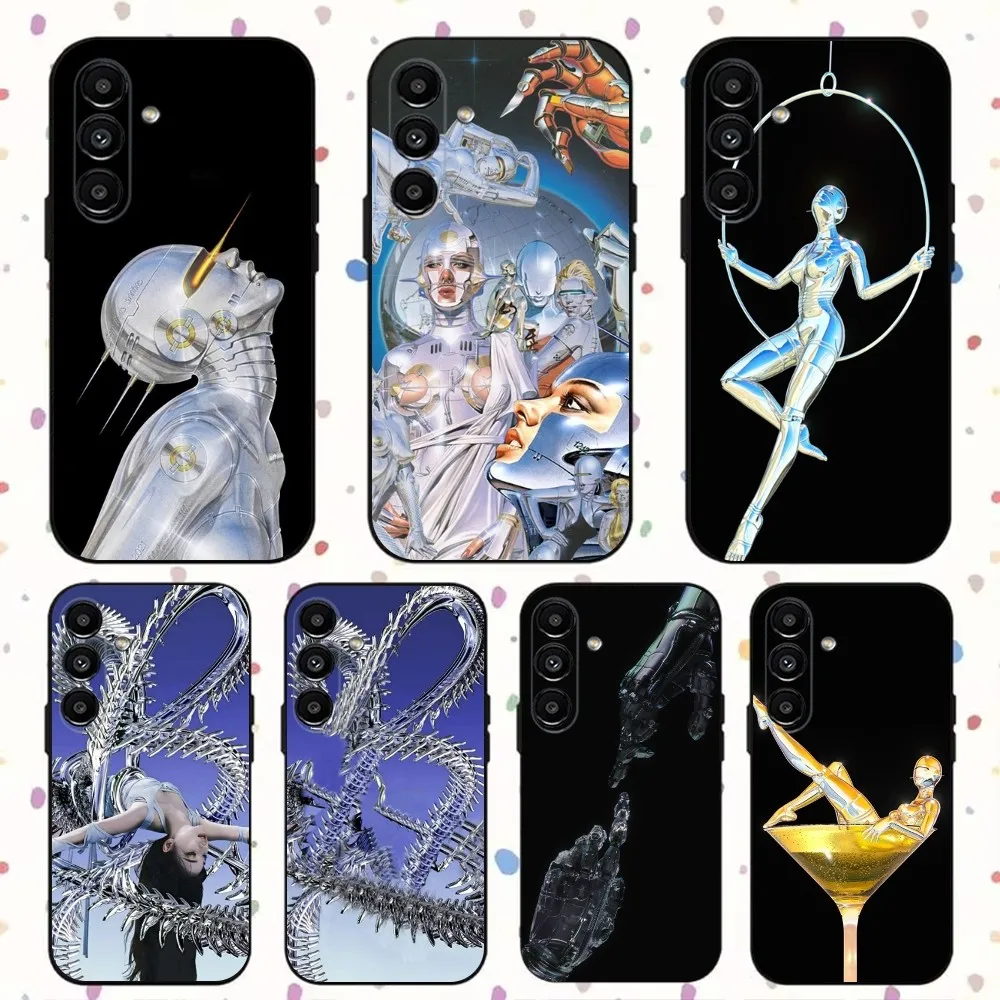 H-Hajime S-Sorayama Art Phone Case For Samsung S24 S21 S22 S23 S30 Ultra S20 Plus Fe Lite Note 10 9 5G Black Soft Cover