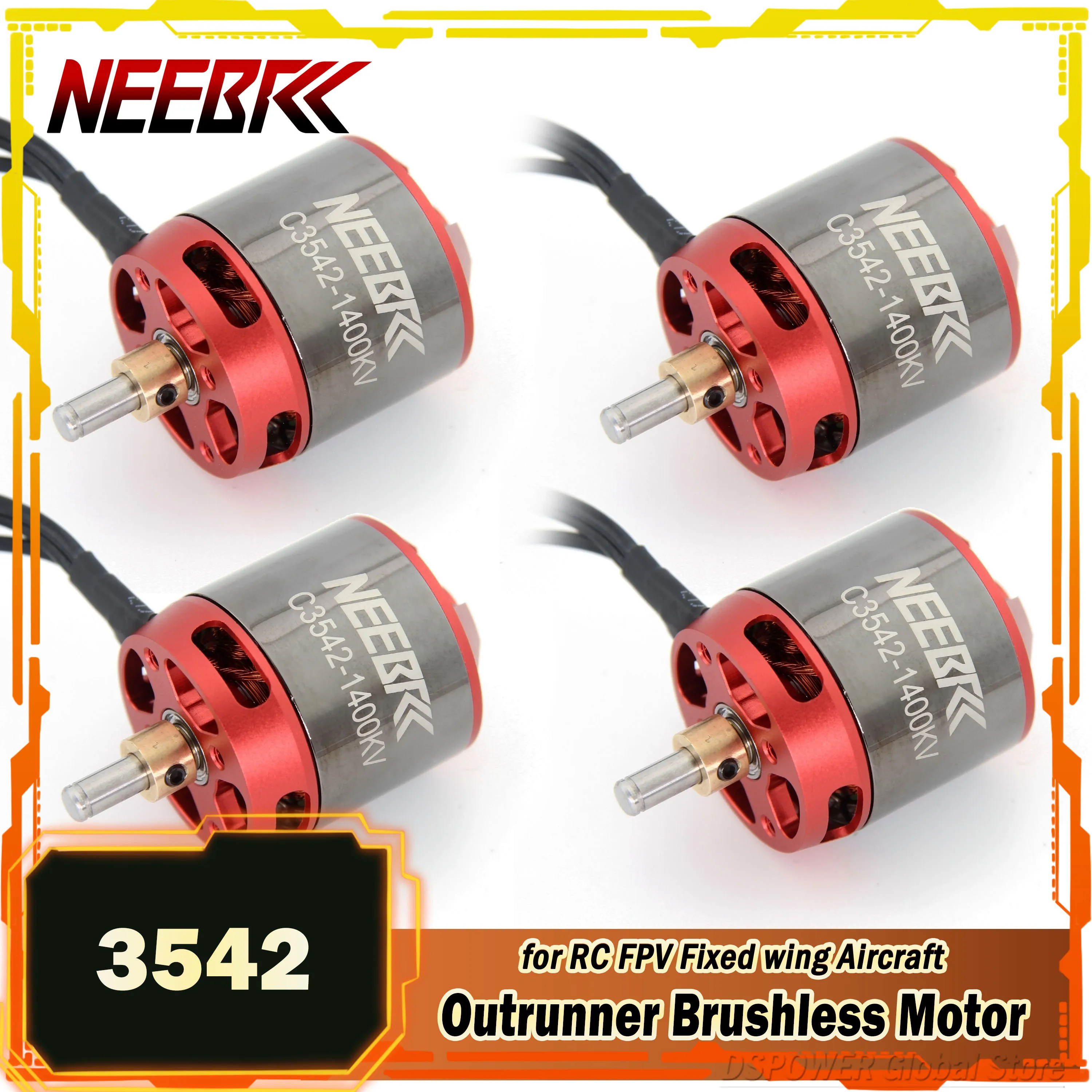 NEEBRC 3542 920KV 1400KV RC FPV Бесщеточный мотор Outrunner для гоночного дрона самолета Warbird 1147 CW CCW