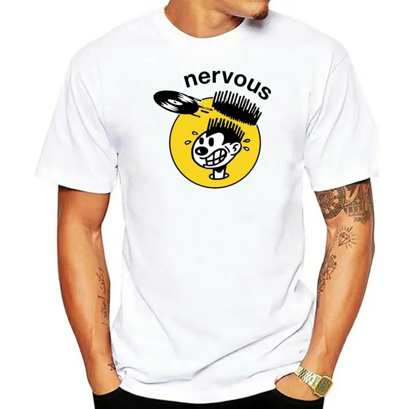 Nervous Records Music Production House Logo Men';S White T-Shirt Size S - 3Xl For Youth Middle-Age The Elder Tee Shirt