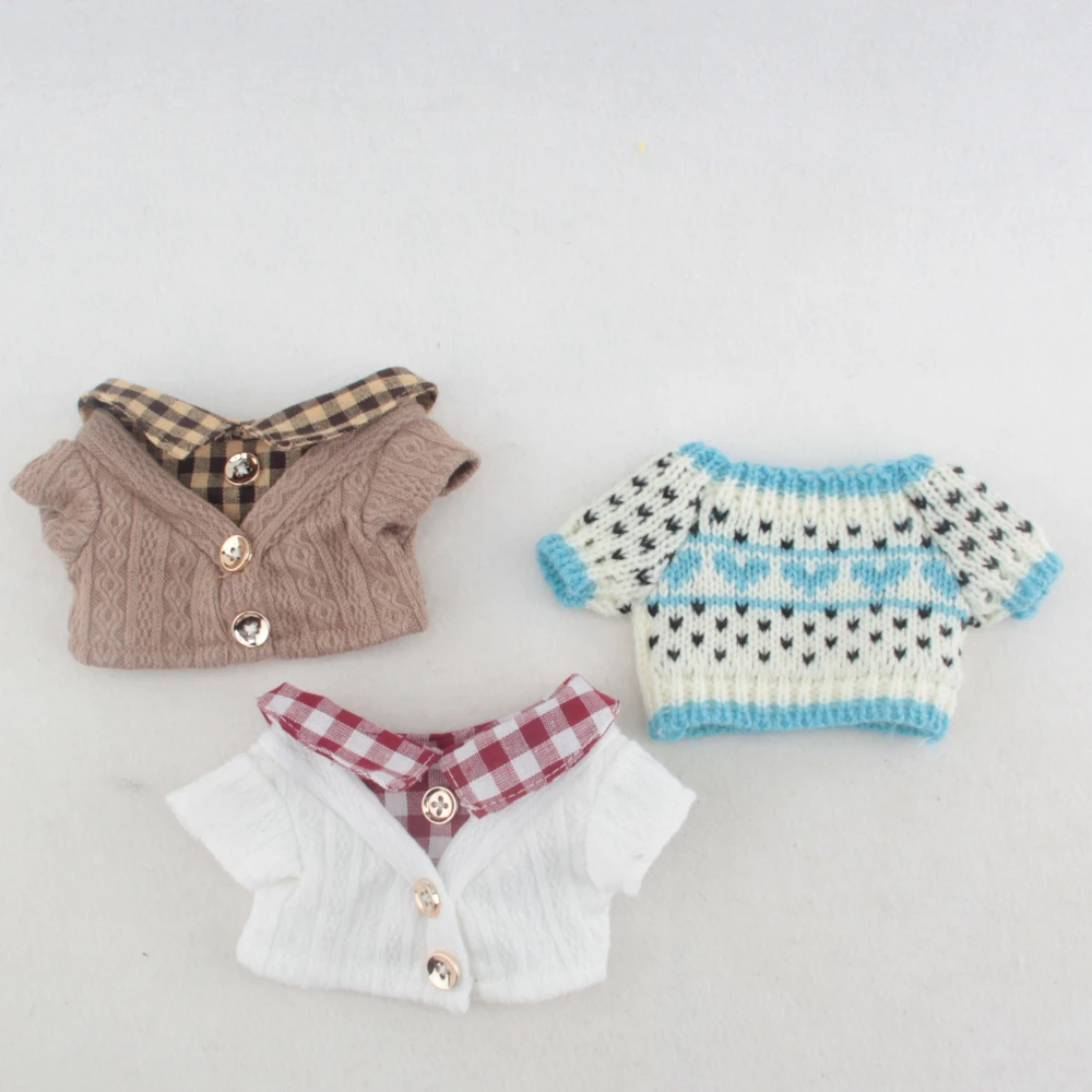 20cm Plush Toy Clothes Winter Vintage Sweater Knitwear Cute Soft Exo Dolls Accessories Children's Toys Birthday Christmas Gift - купить