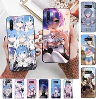 anime cute rem phone case for samsung note 5 7 8 9 10 20 pro plus lite ultra a21 12 72
