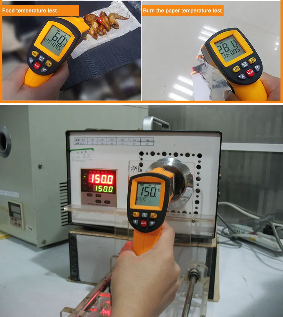 

5PCS -50~950℃ Digital Infrared Thermometer Non-Contact GM900 Laser Pyrometer IR Temperature Meter Gun Industrial LCD Pyrometer